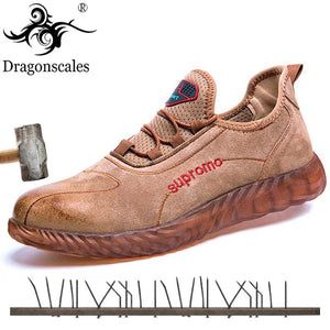 Genuine Leather Breathable Puncture Proof Casual Safety Work Shoes