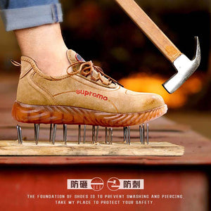 Genuine Leather Breathable Puncture Proof Casual Safety Work Shoes